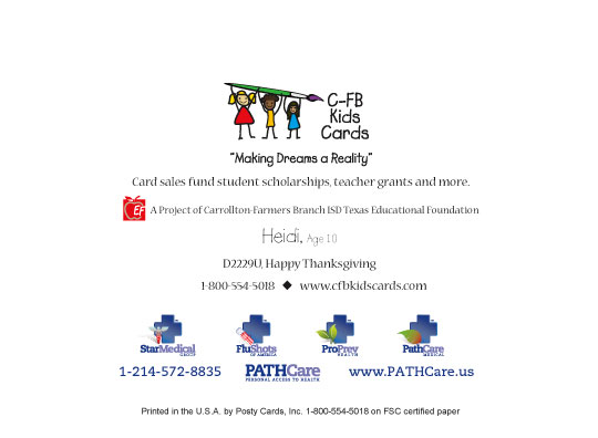 C-FB Kids Cards Sample Back