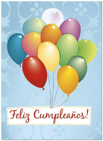 Feliz Cumpleaños Balloons Birthday Card 143U-Y