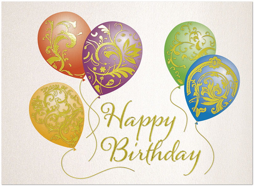 Patterned Balloons Birthday Card A3005G-4W