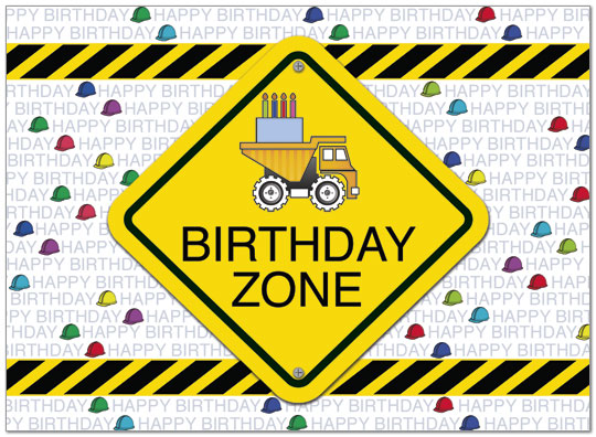 Birthday Zone Construction Card D4105U-Y