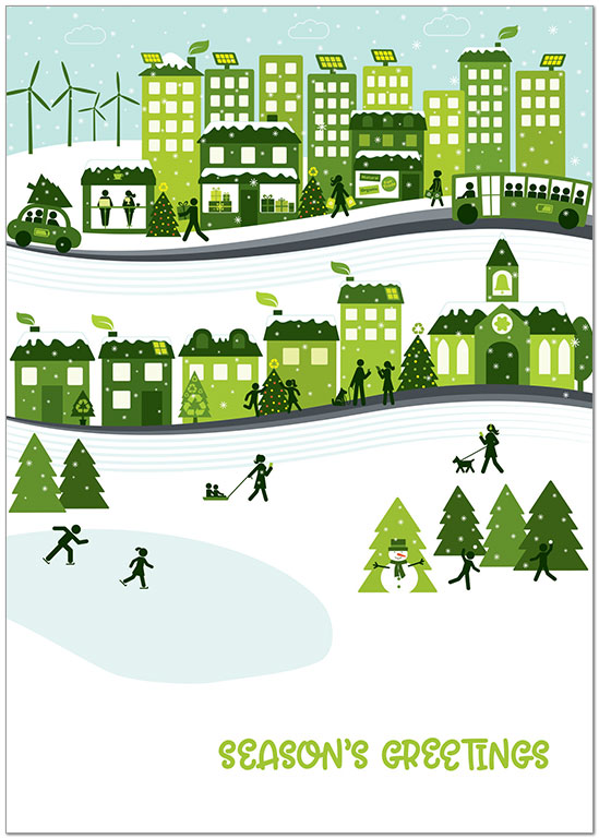 Sustainable City Holiday Card H9170KW-AA