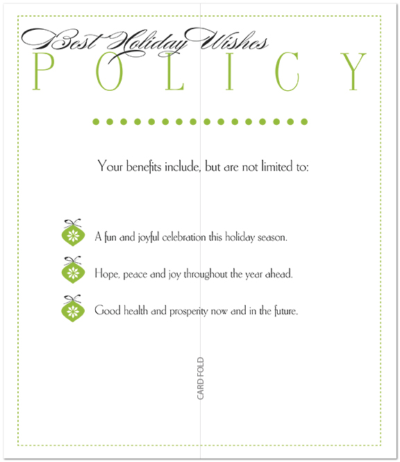 Merry & Bright Policy Card H6160L-A