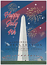 Fourth of July Monument Greeting Card 967D-Y