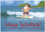 Surfing Santa Holiday Card 9568D-A