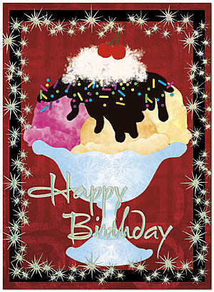 Sundae Wishes Birthday Card 130U-X