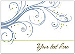 Custom Blue Swirls Notecard D1369D-V