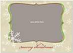 Taupe Snowflakes Photo Card D1335U-4B