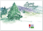 Watercolor Pine Logo/Name Card D1351U-4B