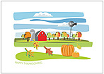 Windy Day Thanksgiving Card H1238KW-AA