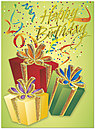 Glitter Gifts Birthday Card A2011G-W