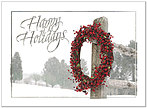 Red Berry Wreath Holiday Card H2182U-AA