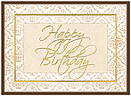 Elegant Birthday Card A3001G-W
