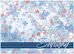 Patriotic Stars Birthday Card A3013U-X