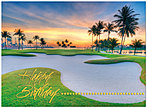 Sunset Green Birthday Card A3020U-X