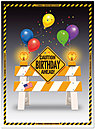 Caution Birthday Card A3037U-Y