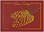 Golden Pinecones Holiday Card H3142G-4A