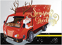 Trucking Santa Holiday Card H9201U-AA
