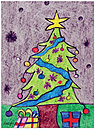 Green Christmas Tree Card D2160U 10 pack