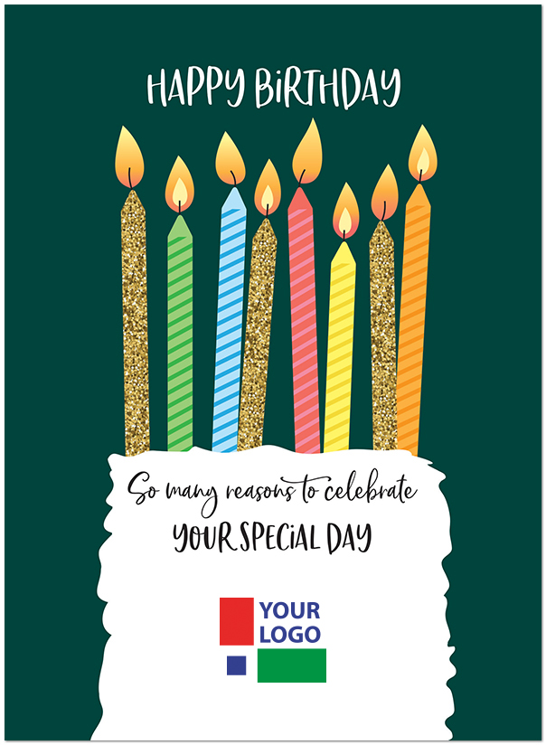 Colorful Candles Logo Card D3439U-V