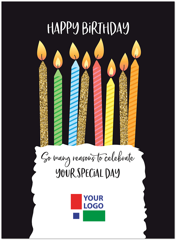 Colorful Candles Logo Card D3439U-V
