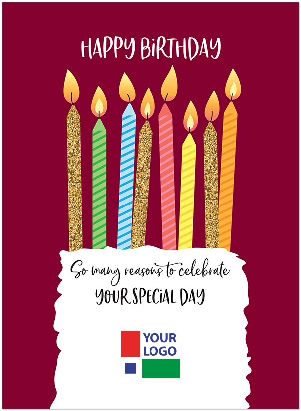 Colorful Candles Logo Card D3439U-V