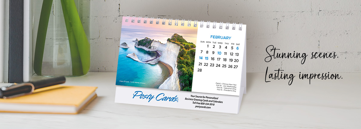 Postnet Desk Calendars Desk Tent Calendars - Business Desk Flip Calendars | Posty Cards