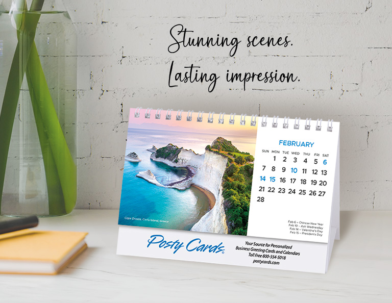 Postnet Desk Calendars Desk Tent Calendars - Business Desk Flip Calendars | Posty Cards