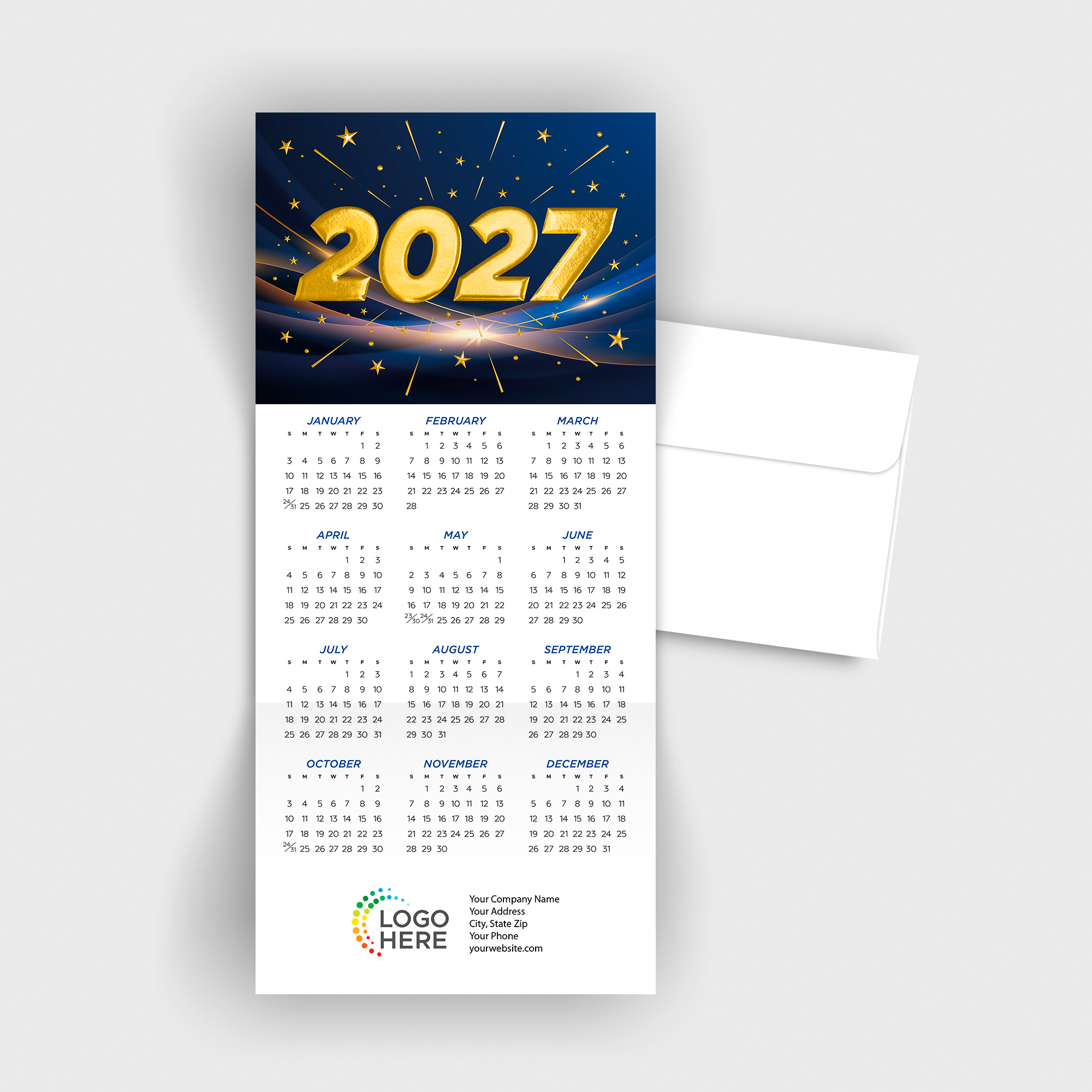 Dynamic 2027 Foil Calendar Card C3474U-AAA