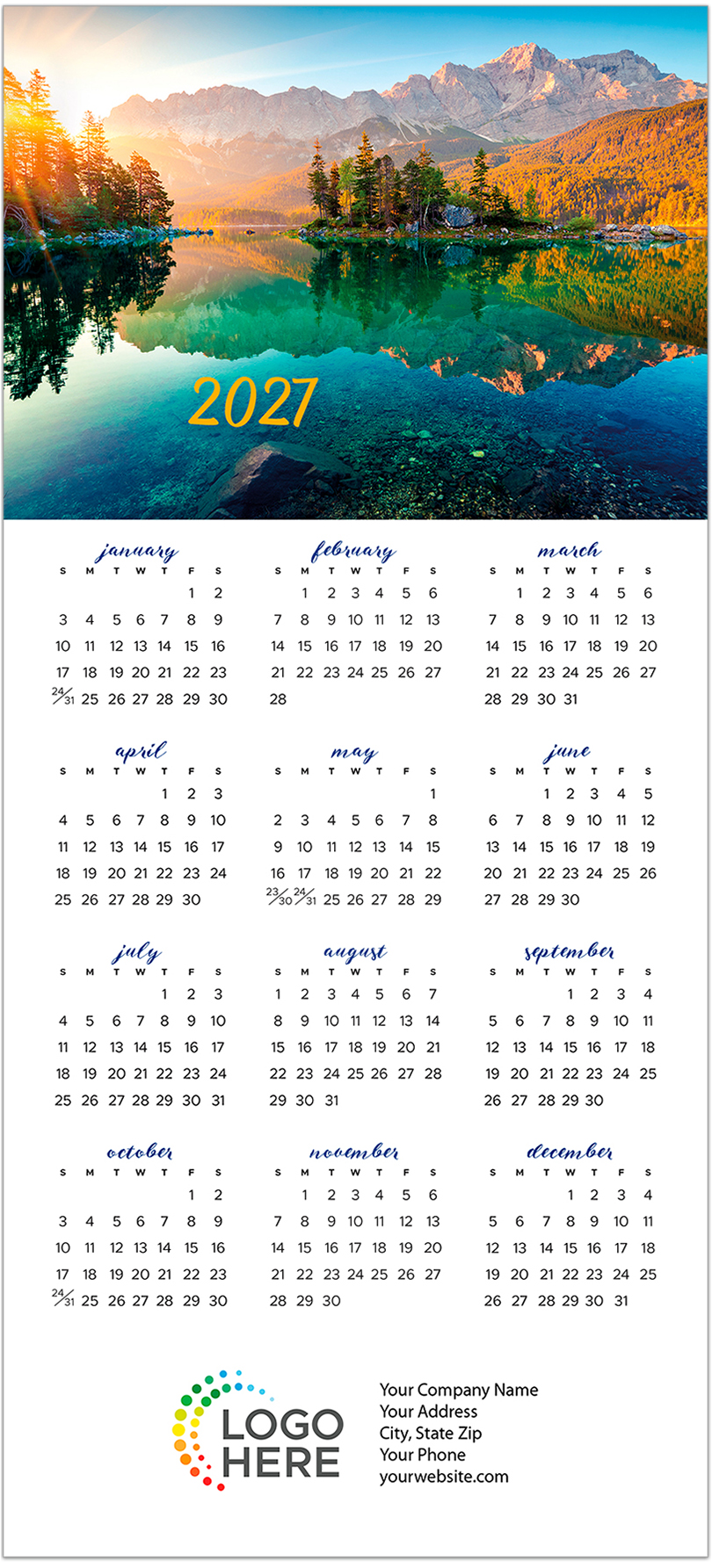 Tranquil Reflection Calendar Card C3478U-AA