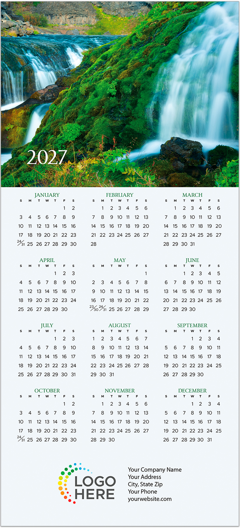 Highlands Waterfall Calendar Card C3479U-AA