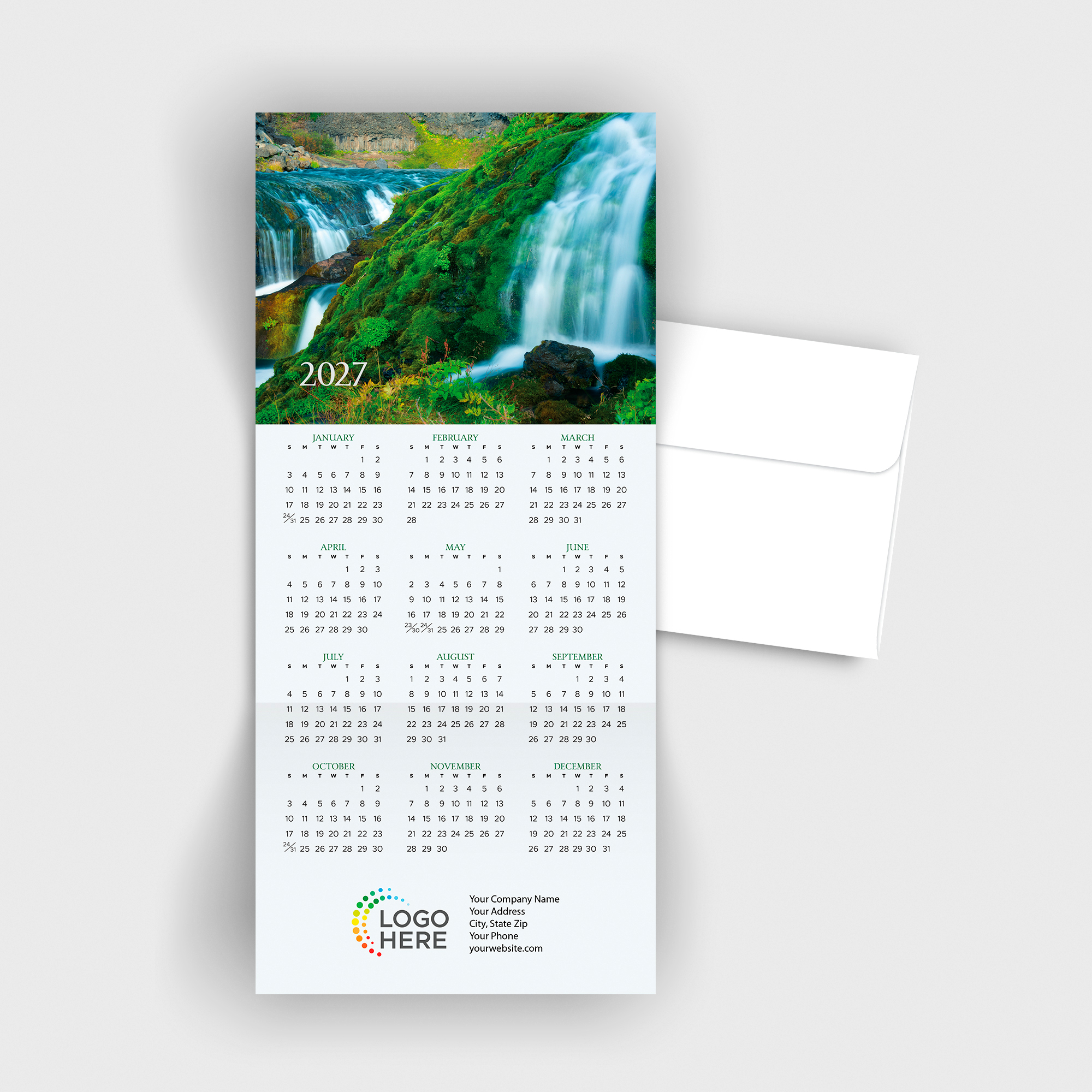 Highlands Waterfall Calendar Card C3479U-AA