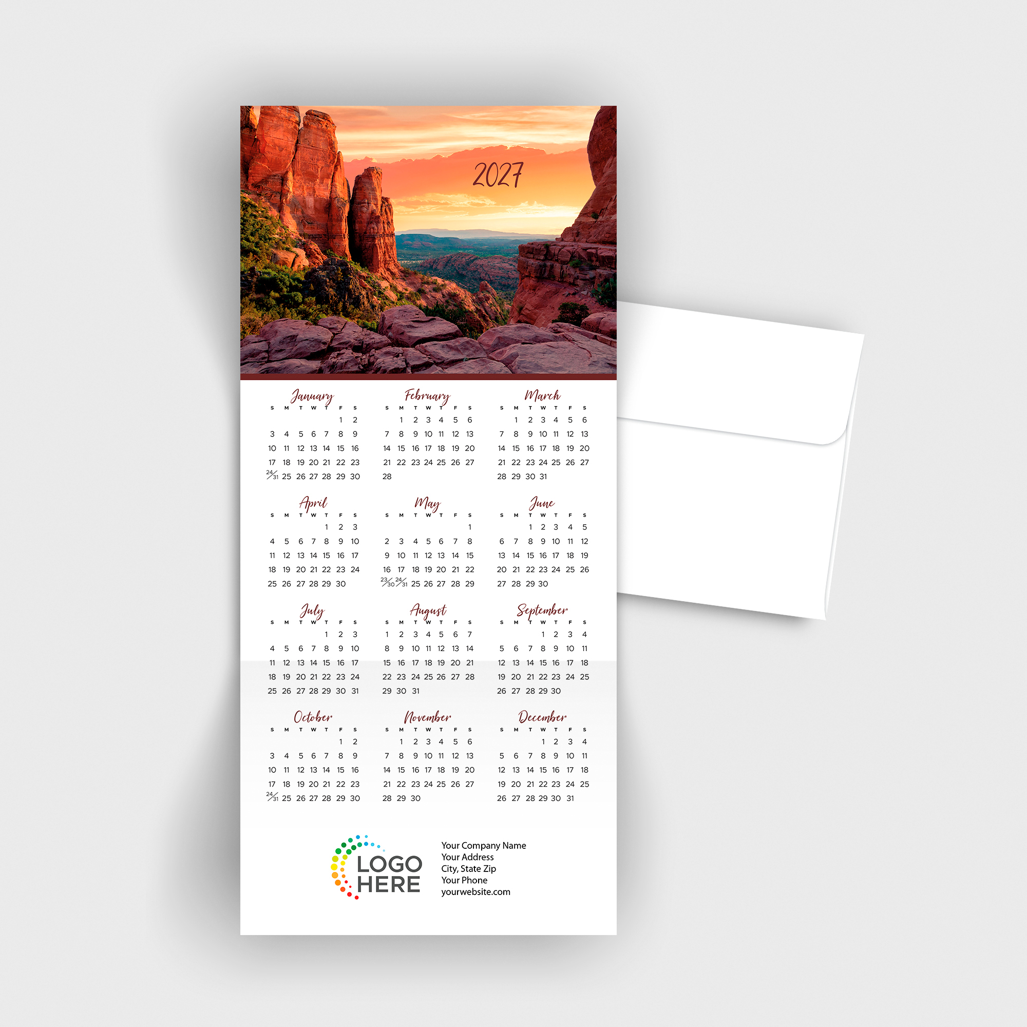 Sedona Sunset Calendar Card C3481U-AA