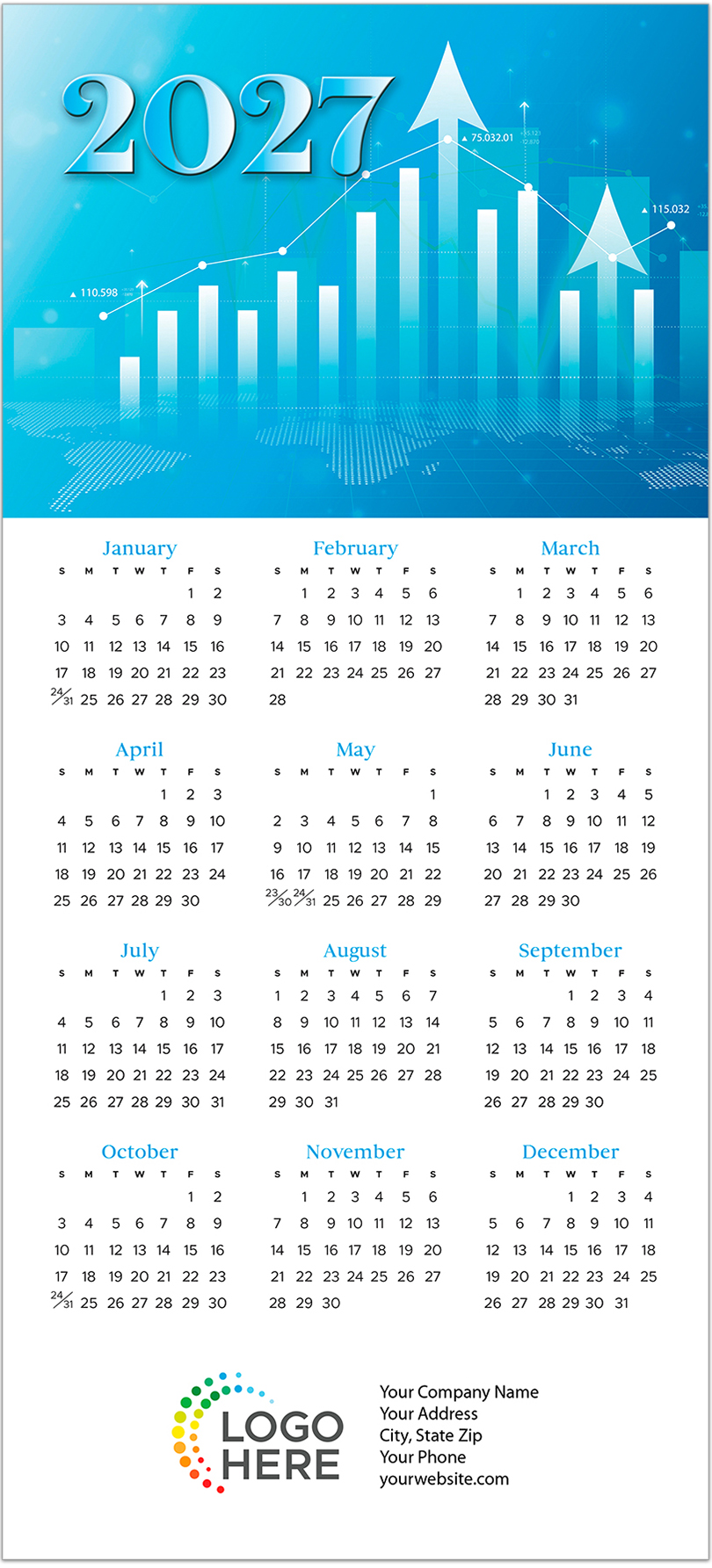 2027 Rise Calendar Card D3485U-AA