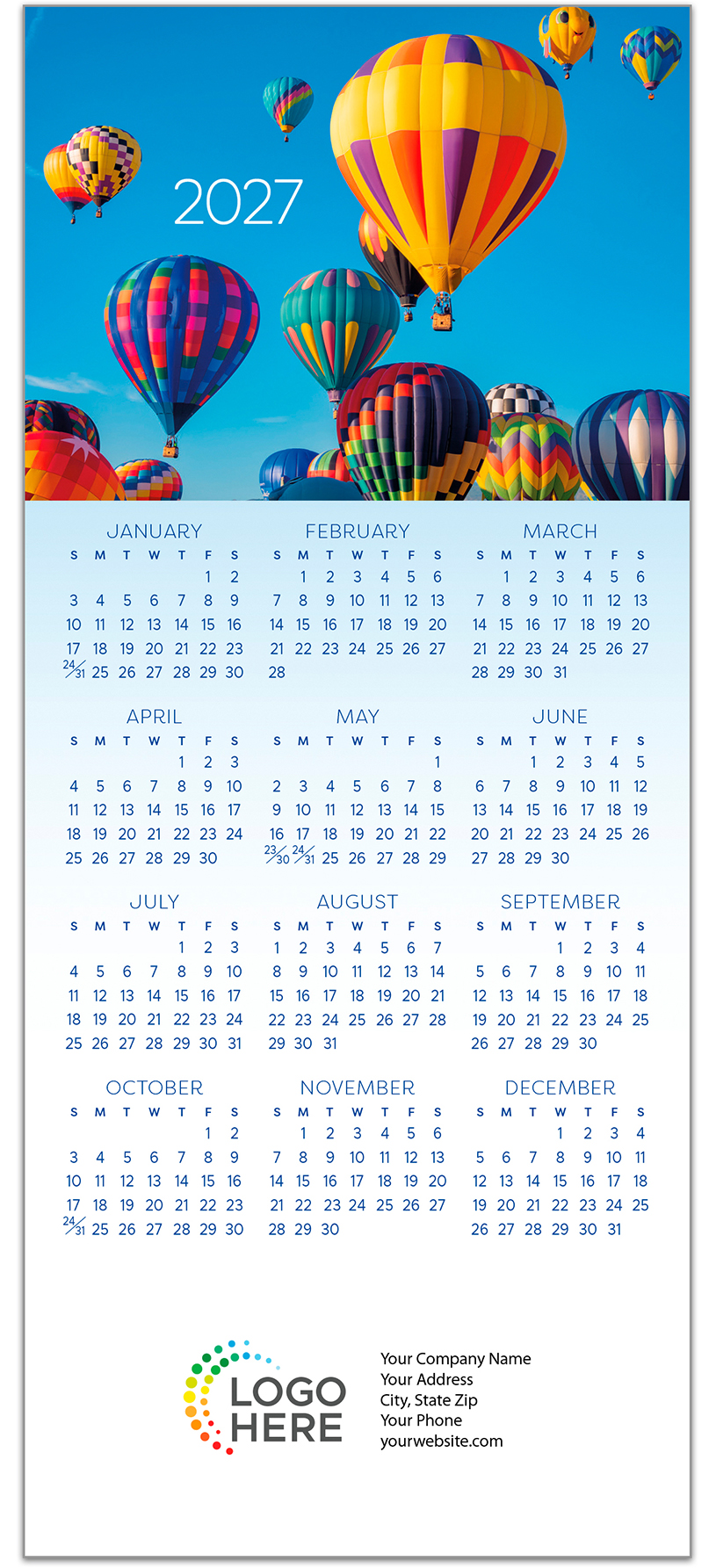 Balloon Adventure Magnetic Mini Calendar D3488Q-4B