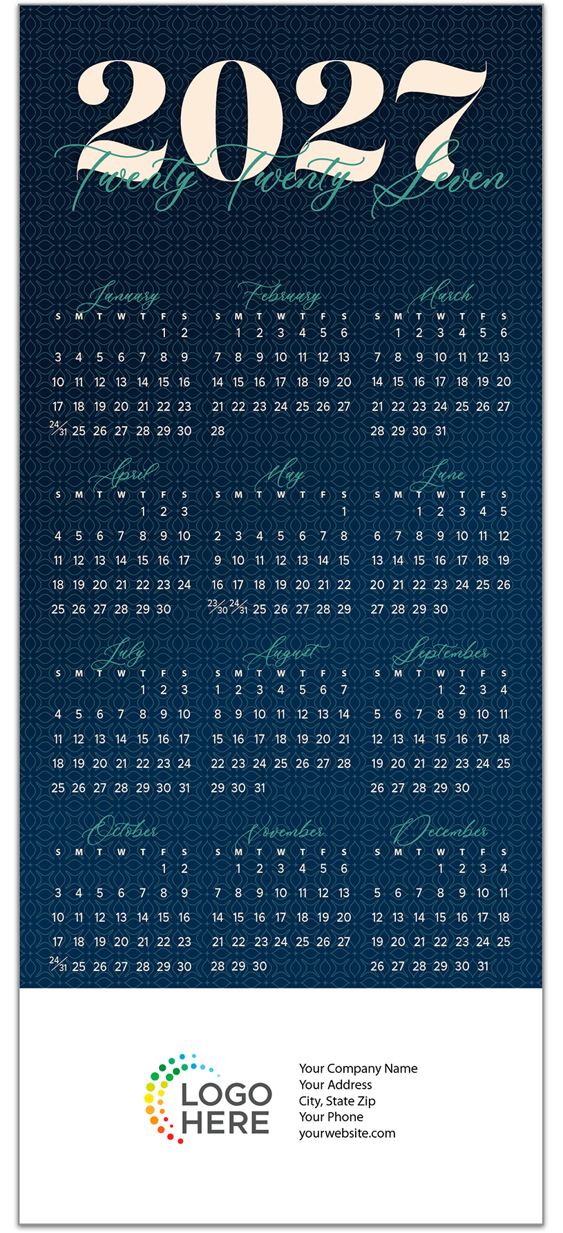 Graphic Magnetic Mini Calendar D3489Q-4B