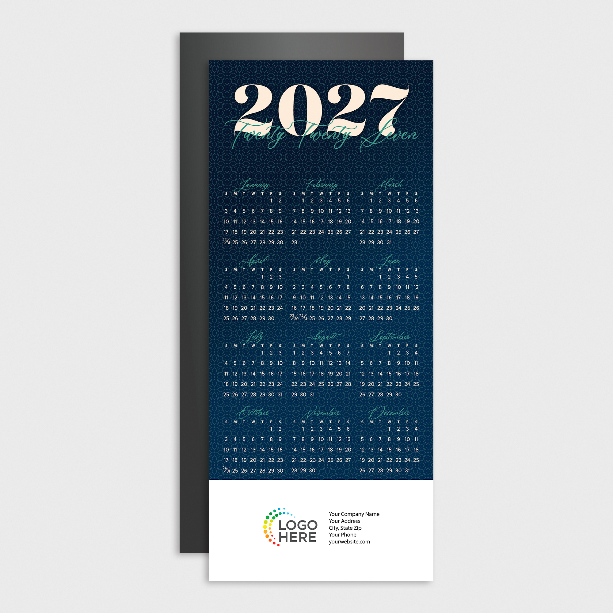 Graphic Magnetic Mini Calendar D3489Q-4B