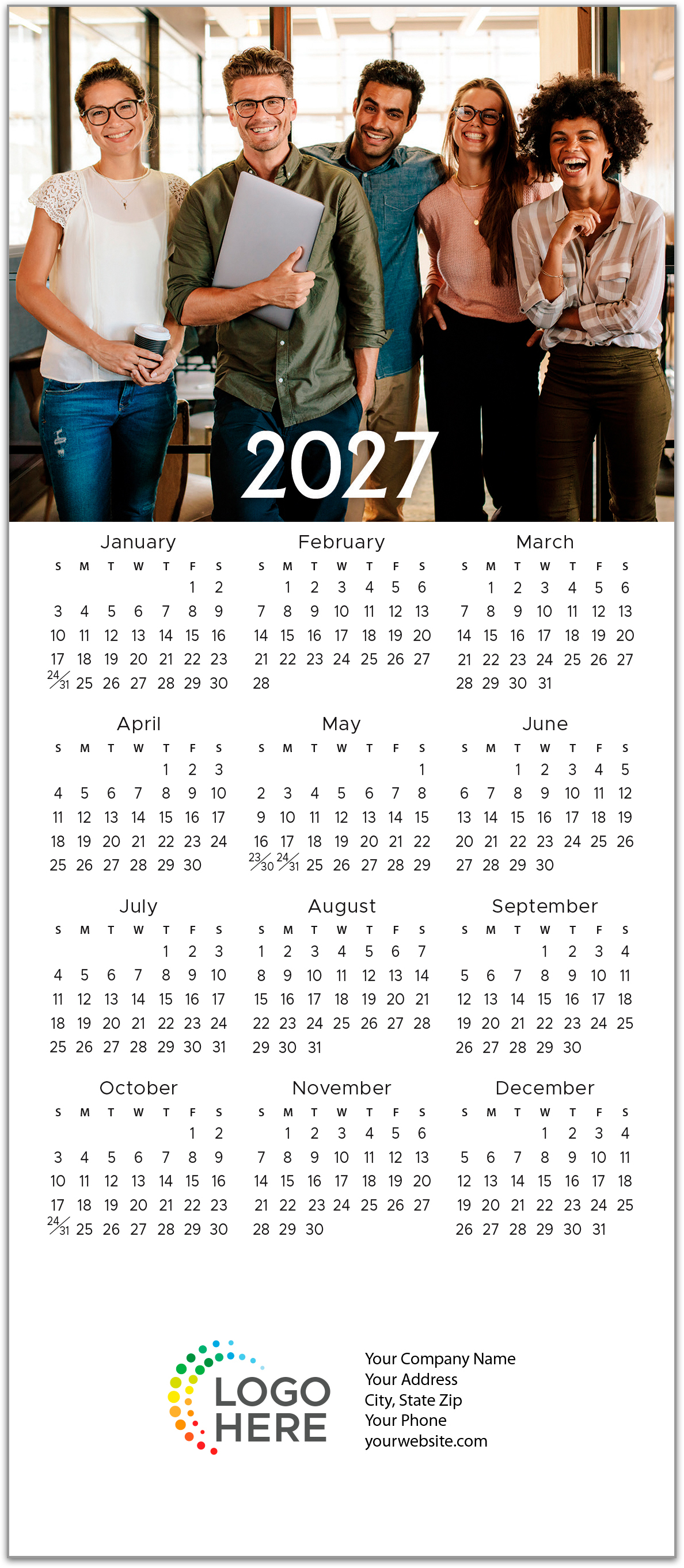 Custom Magnetic Mini Calendar D3495Q-4A