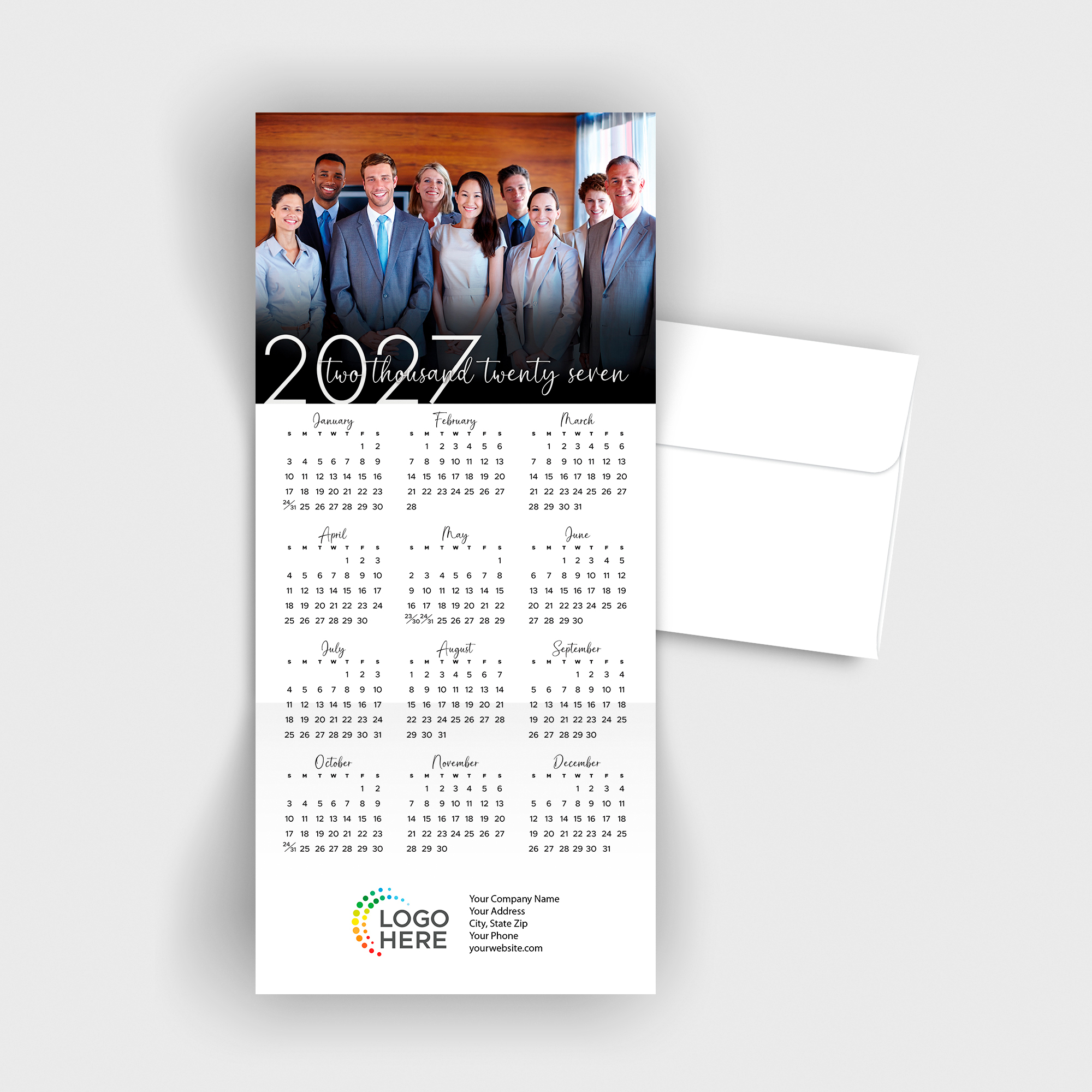 Modern Photo Calendar Card D3497U-4A