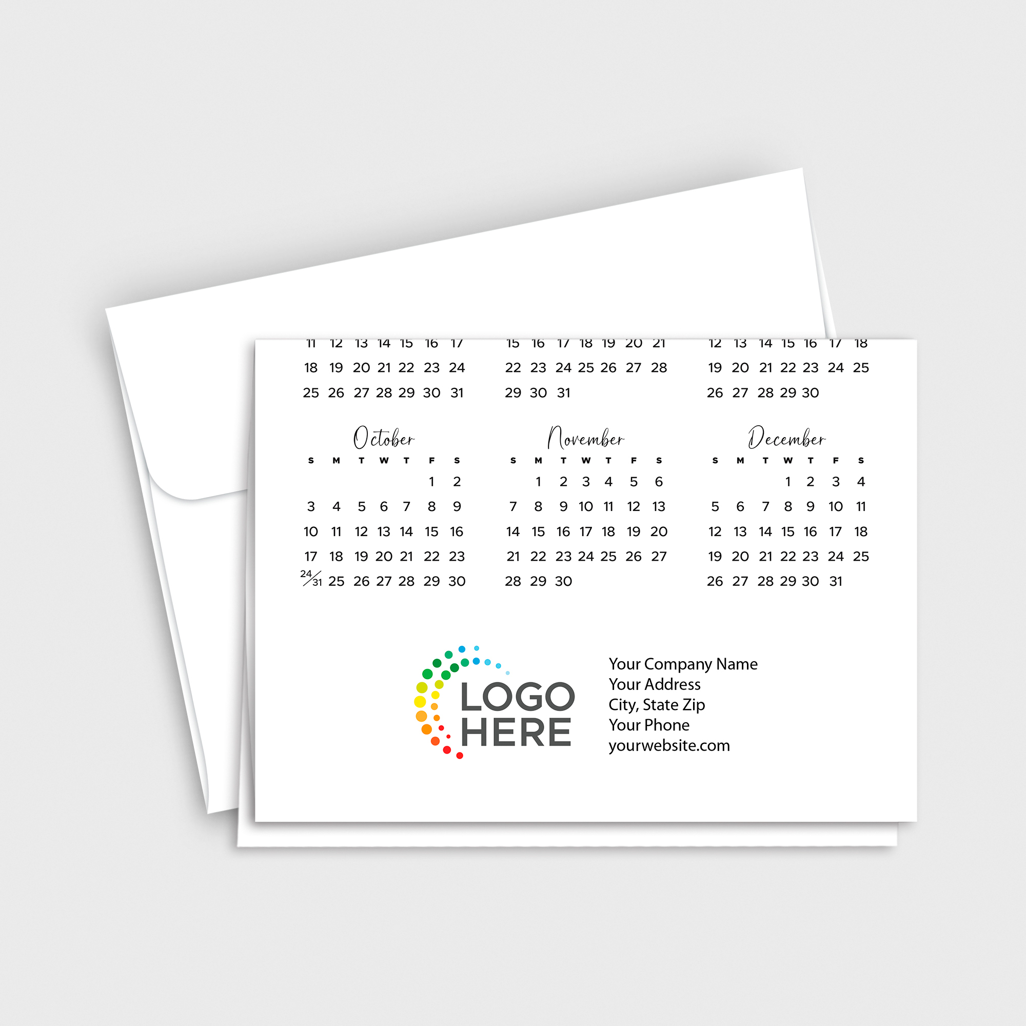 Modern Photo Calendar Card D3497U-4A