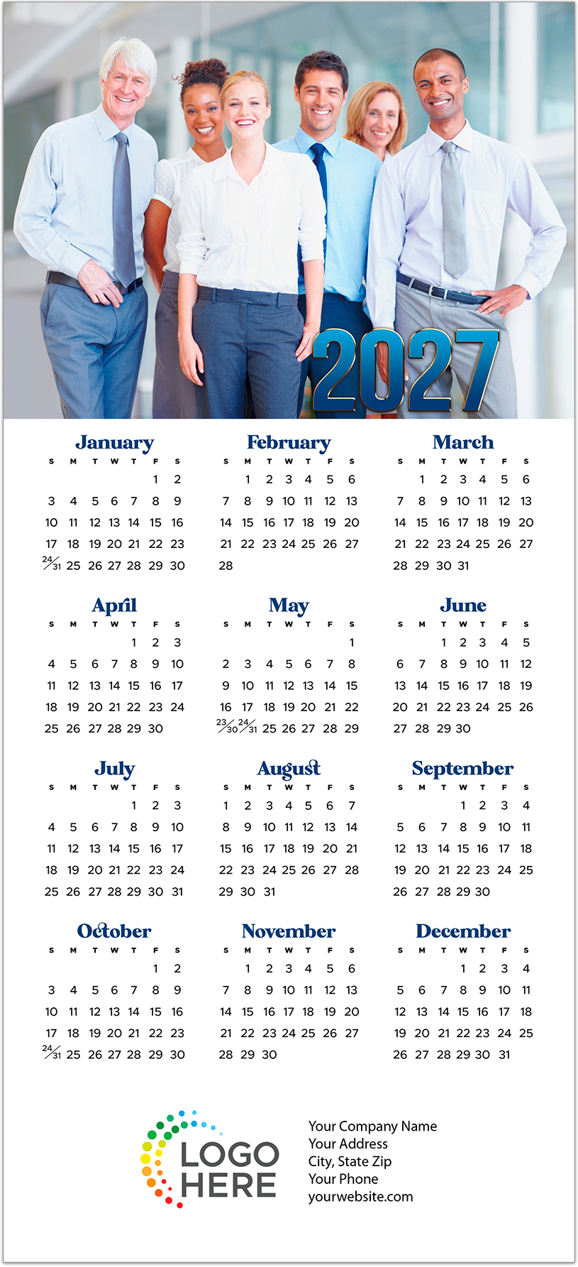 Polished Photo Calendar Card D3498U-4A