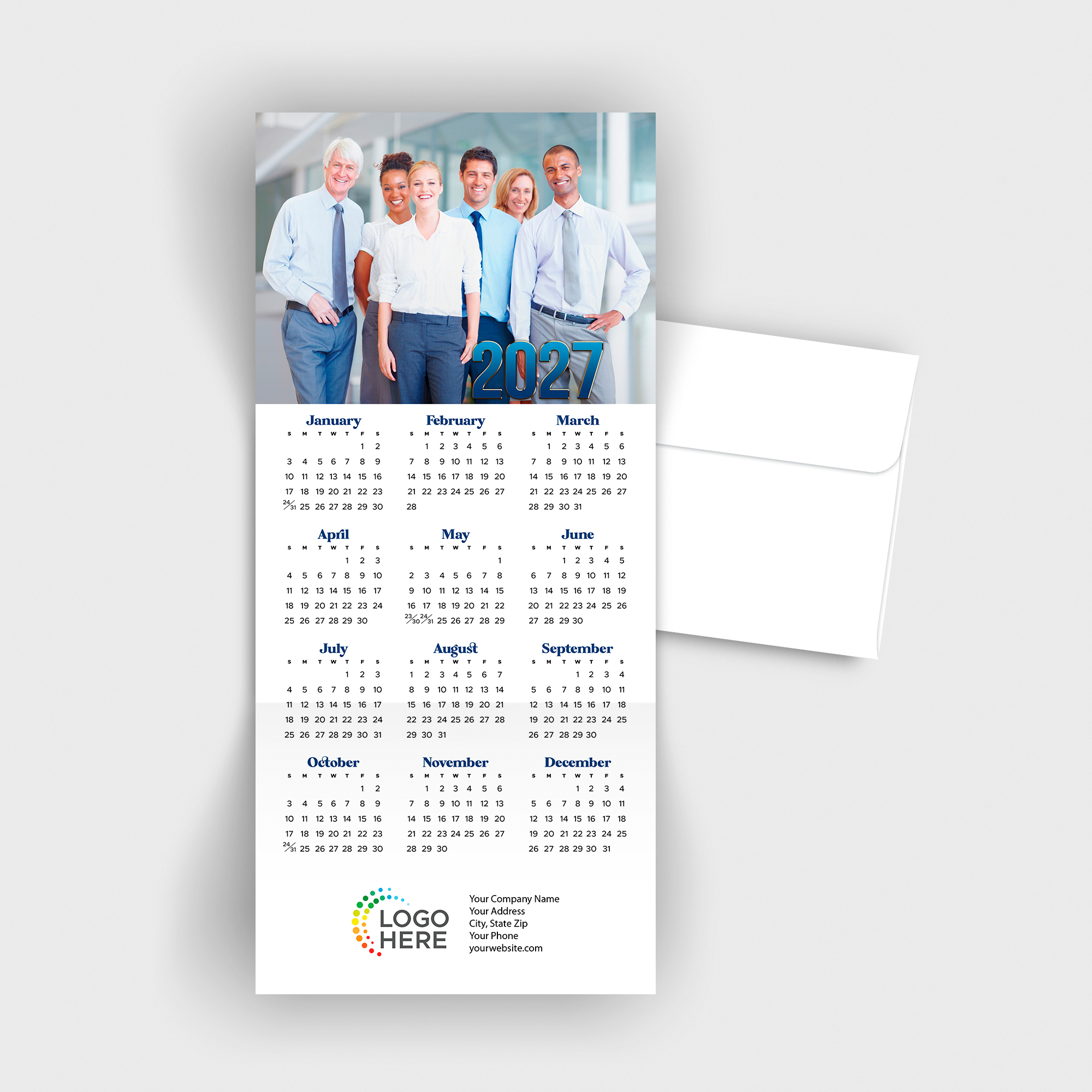 Polished Photo Calendar Card D3498U-4A
