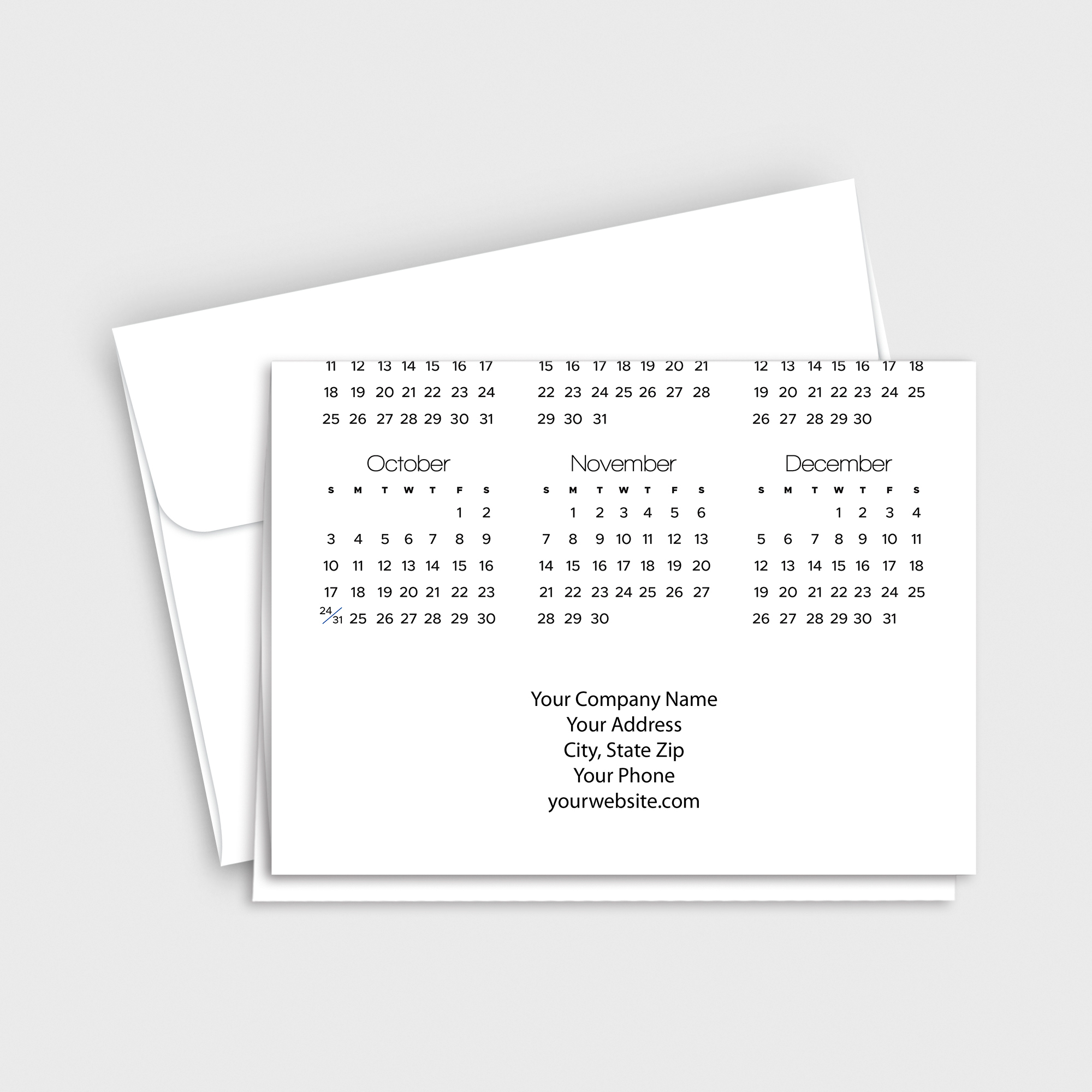 Sunrise Beach Logo Calendar Card D3499U-4A