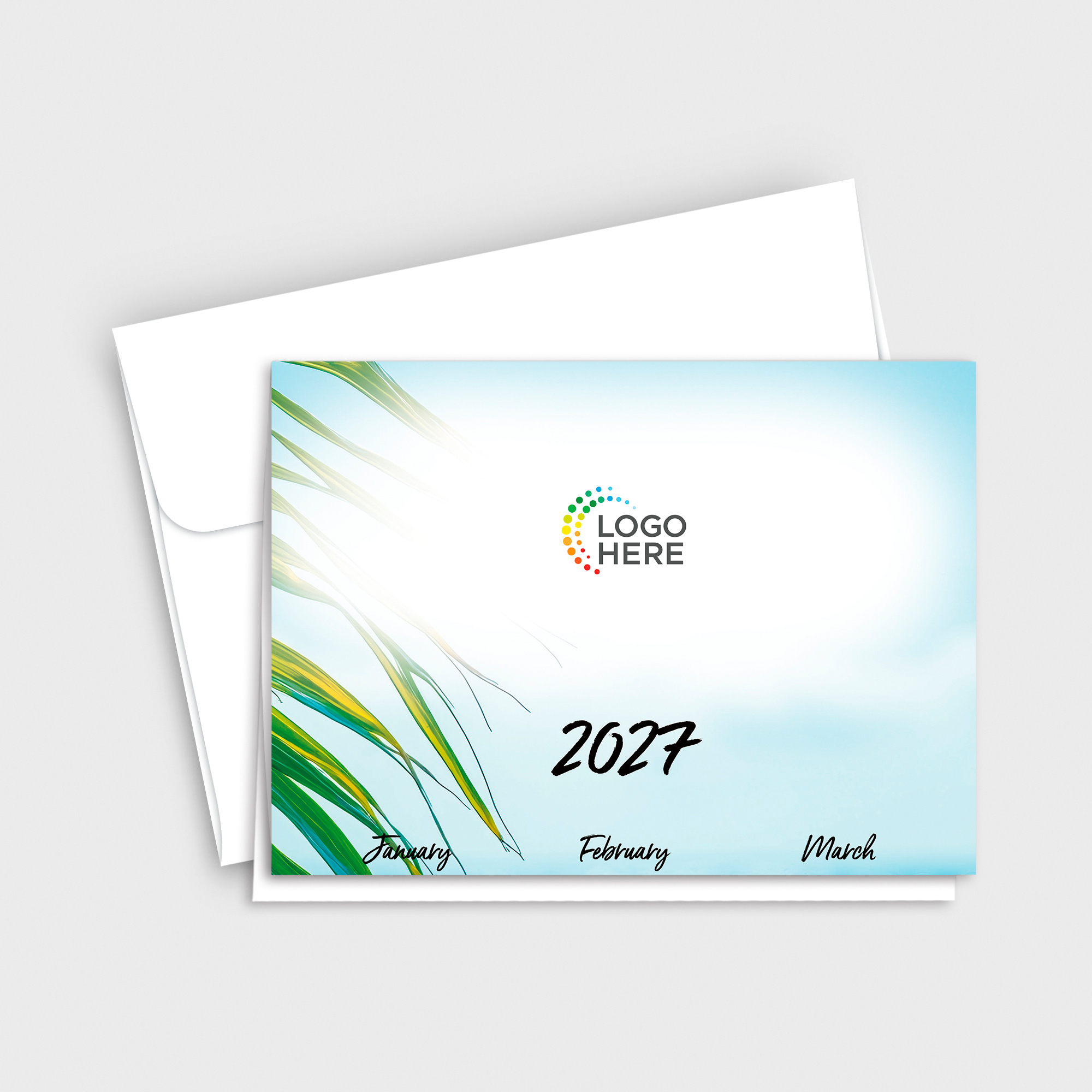 Sparkling Waters Logo Top Calendar Card D3503U-4A