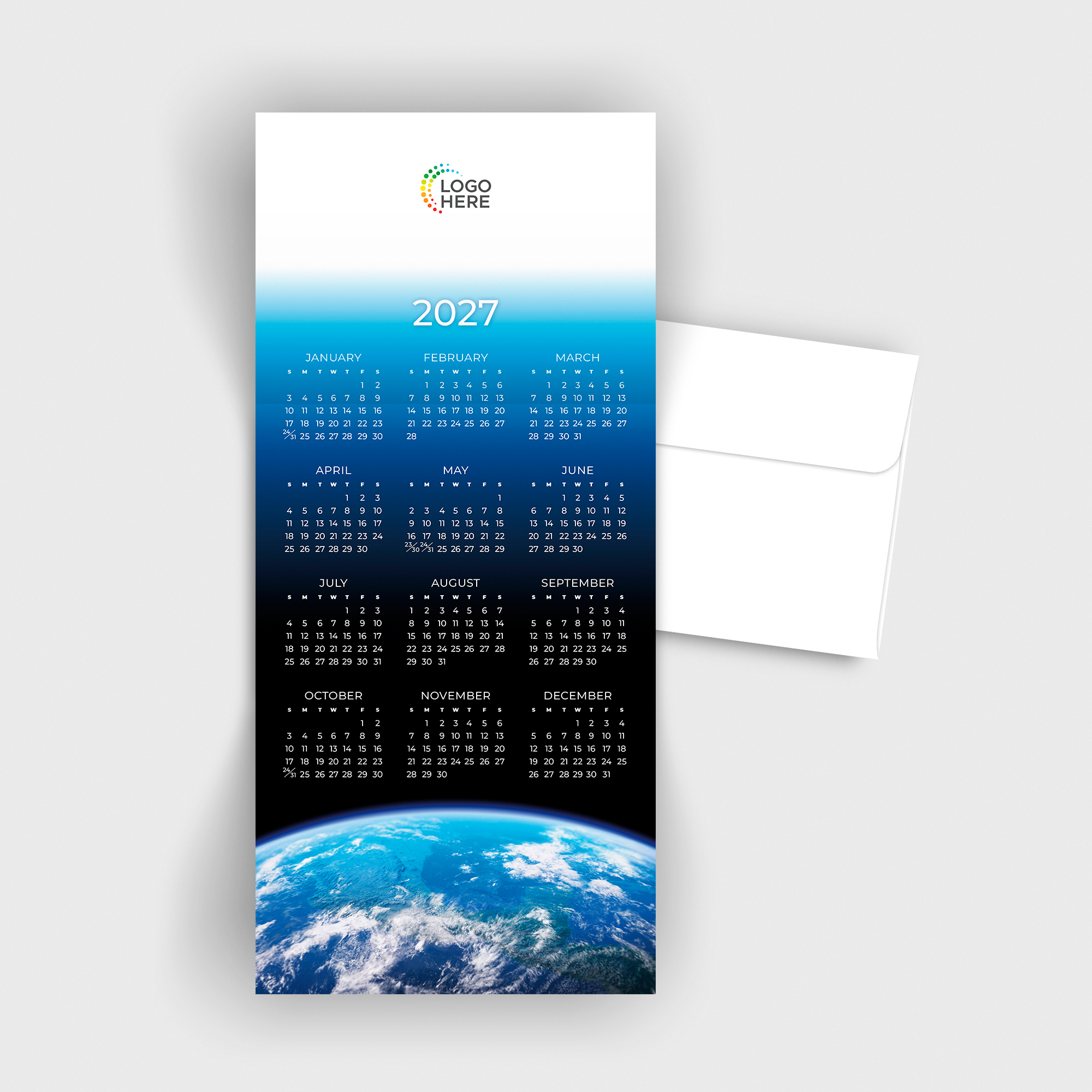 Universe Logo Top Calendar Card D3504U-4A