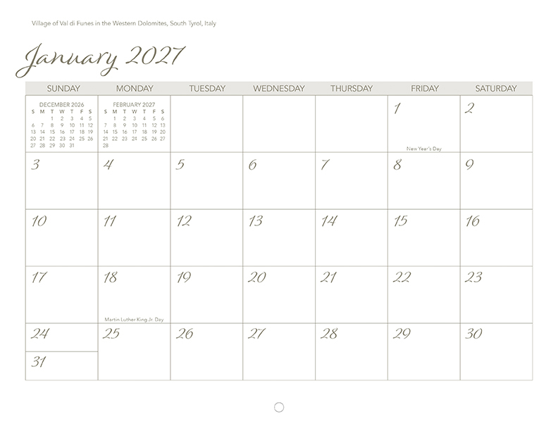 Scenic World Wall Calendar DW27SWM
