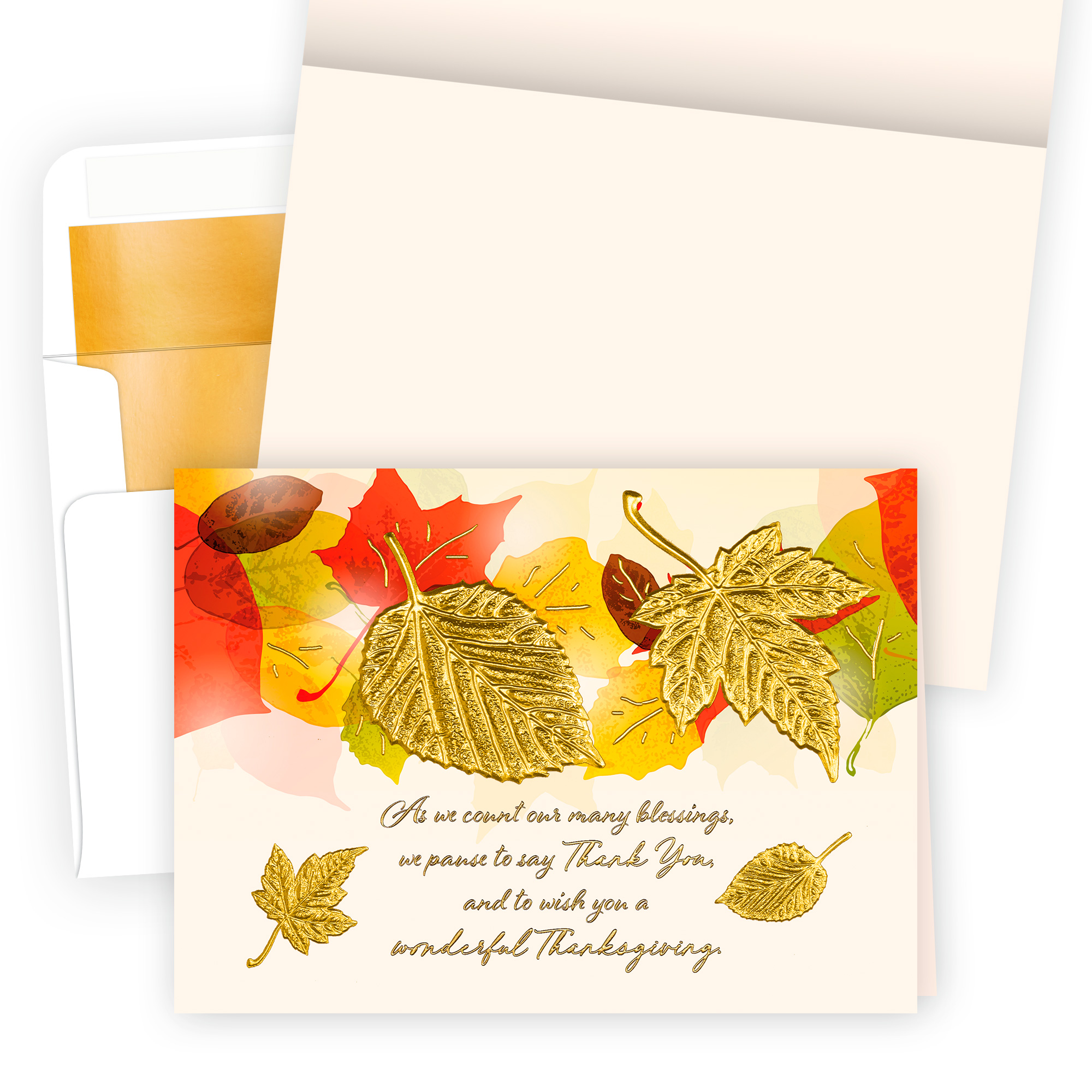 Gold Leaves Thank You H3444G-4A