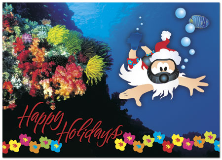 Scuba Santa Holiday Card 8564D-A