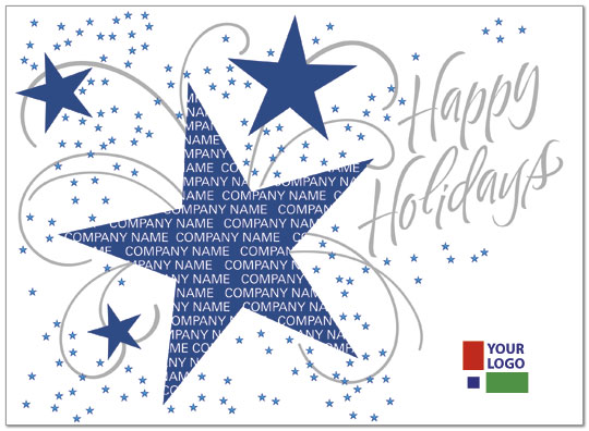 Holiday Stars Custom Logo Card DX02U-4B