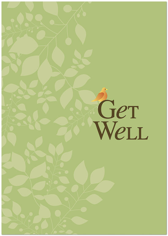 Green Get Well Greeting Card X66KW-X