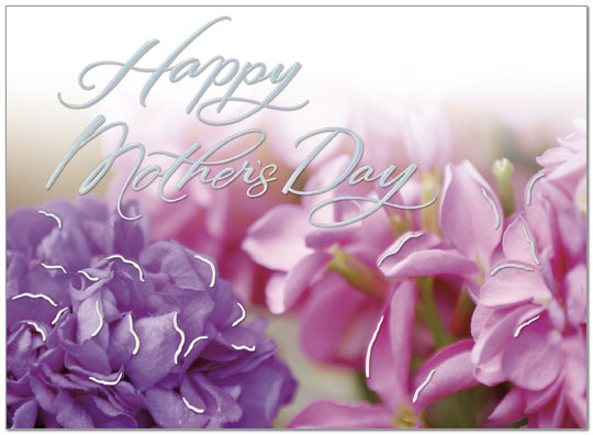happy mothers day purple flowers
